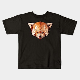 Polygon Red Panda Geometric Animal Kids T-Shirt